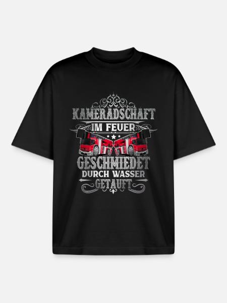 Feuerwehrmann Feuerwehr - Boxy Heavyweight Unisex Organic T-Shirt von Stanley/Stella - Schwarz