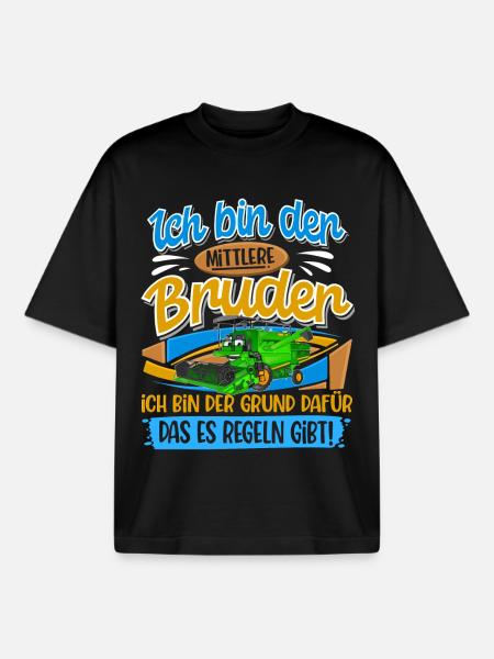 Mähdrescher Mittlerer Bruder - Boxy Heavyweight Unisex Organic T-Shirt von Stanley/Stella - Schwarz