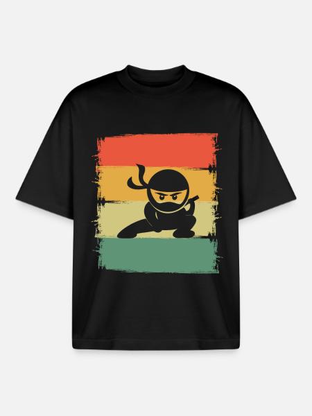 Ninja - T-shirt unisexe boxy épais biologique Stanley/Stella - noir