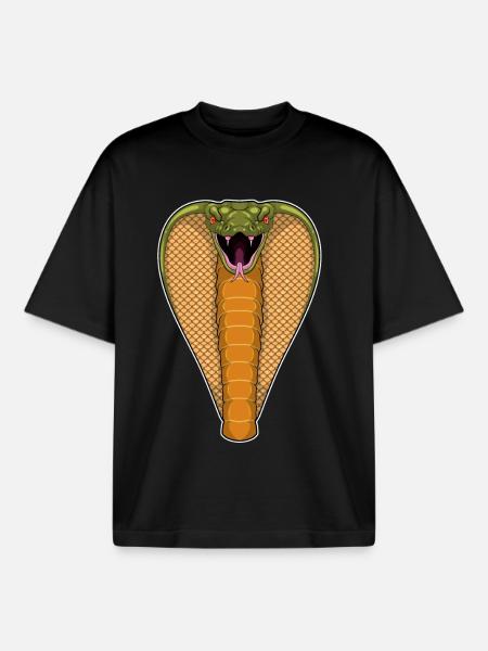 Serpent Cobra - T-shirt unisexe boxy épais biologique Stanley/Stella - noir
