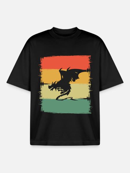 Dragon Dragon - Boxy Heavyweight Unisex Organic T-Shirt by Stanley/Stella - black