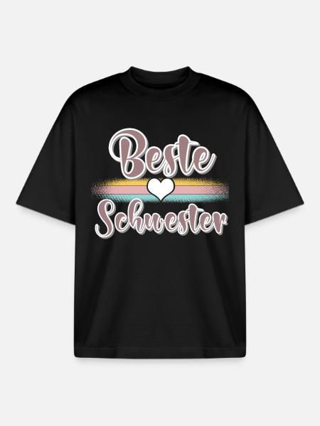 Beste Schwester - Boxy Heavyweight Unisex Organic T-Shirt von Stanley/Stella - Schwarz