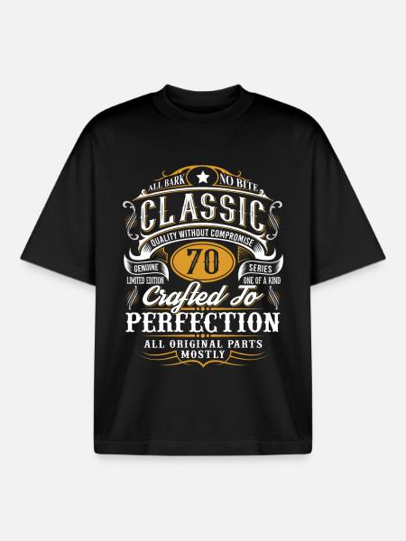 70th birthday - Boxy Heavyweight Unisex Organic T-Shirt by Stanley/Stella - black