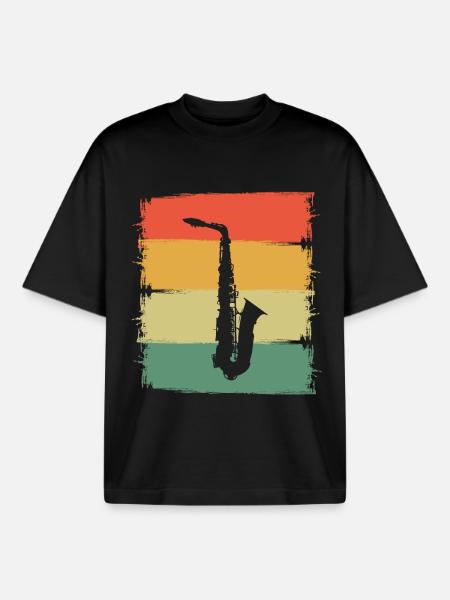 Saxophon - Boxy Heavyweight Unisex Organic T-Shirt von Stanley/Stella - Schwarz