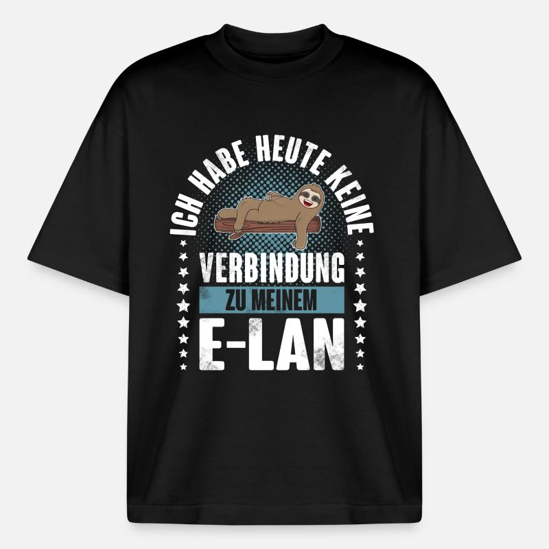 Faultier E Lan - Boxy Heavyweight Unisex Organic T-Shirt von Stanley/Stella - Schwarz