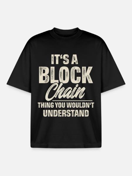 Crypto Blockchain - Boxy Heavyweight Unisex Organic T-Shirt by Stanley/Stella - black