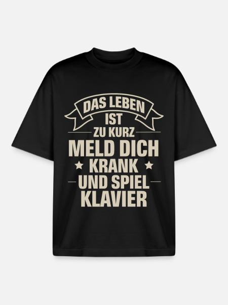Klavier - Boxy Heavyweight Unisex Organic T-Shirt von Stanley/Stella - Schwarz