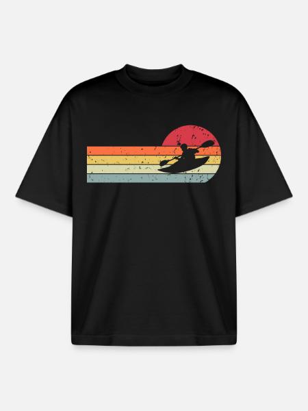 Kayak Kayaking - Boxy Heavyweight Unisex Organic T-Shirt by Stanley/Stella - black