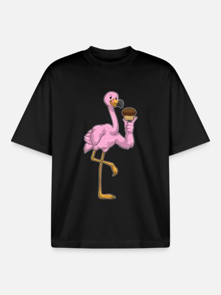 Flamingo Muffin - Boxy Heavyweight Unisex Organic T-Shirt von Stanley/Stella - Schwarz