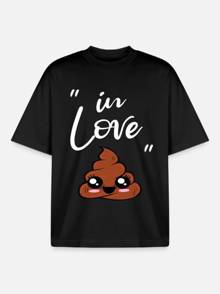 Jeg elsker lort sød lort bunke - Stanley/Stella unisex boxy heavyweight T-shirt økologisk - sort