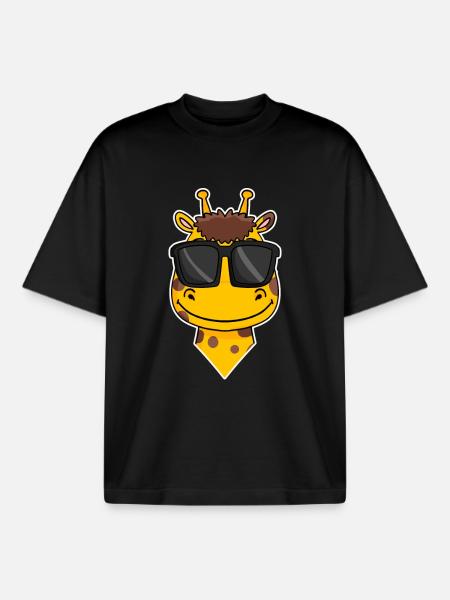 Giraffe - Boxy Heavyweight Unisex Organic T-Shirt von Stanley/Stella - Schwarz