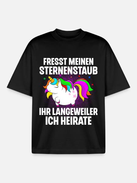 Einhorn Junggesellinnenabschied - Boxy Heavyweight Unisex Organic T-Shirt von Stanley/Stella - Schwarz