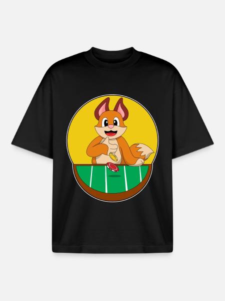 Fuchs Poker Pokerchips - Boxy Heavyweight Unisex Organic T-Shirt von Stanley/Stella - Schwarz