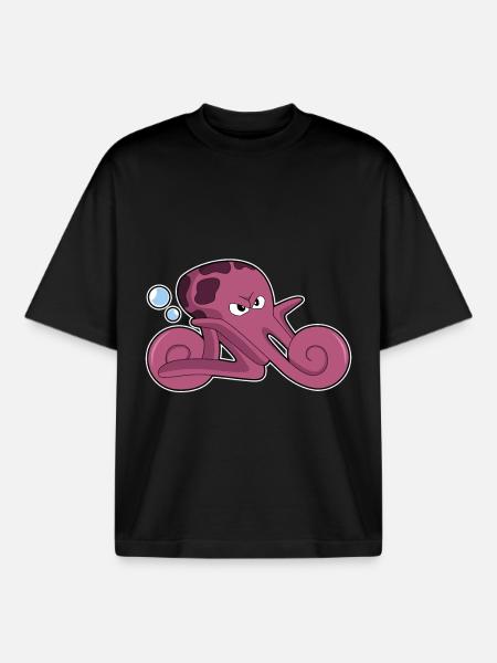 Octopus Motorcycle - Boxy Heavyweight Unisex Organic T-Shirt by Stanley/Stella - black