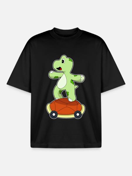 Turtle Skater Skateboard - Boxy Heavyweight Unisex Organic T-Shirt by Stanley/Stella - black