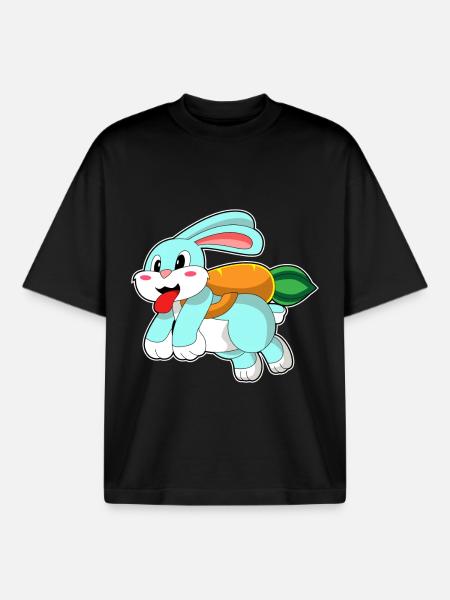 Rabbit Carrot - Boxy Heavyweight Unisex Organic T-Shirt by Stanley/Stella - black
