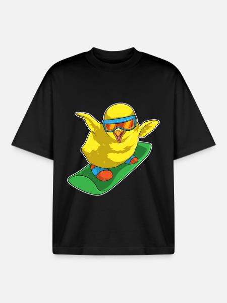 Chick Snowboarder Snowboard - Boxy Heavyweight Unisex Organic T-Shirt by Stanley/Stella - black