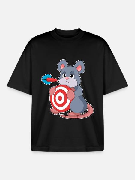 Jeu de fléchettes Mouse Dart - T-shirt unisexe boxy épais biologique Stanley/Stella - noir