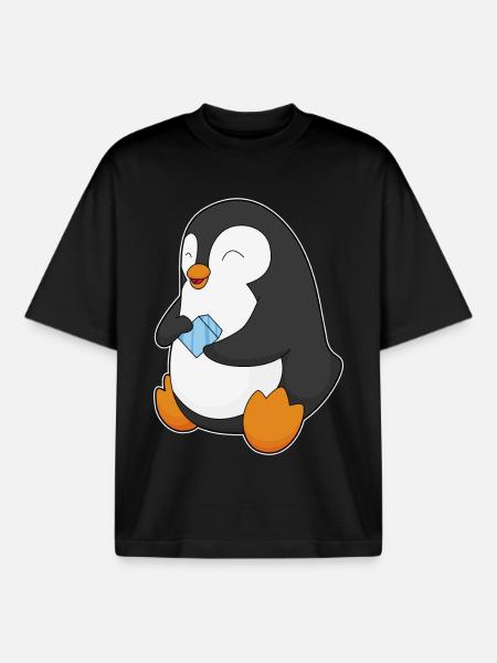 Penguin - Boxy Heavyweight Unisex Organic T-Shirt by Stanley/Stella - black