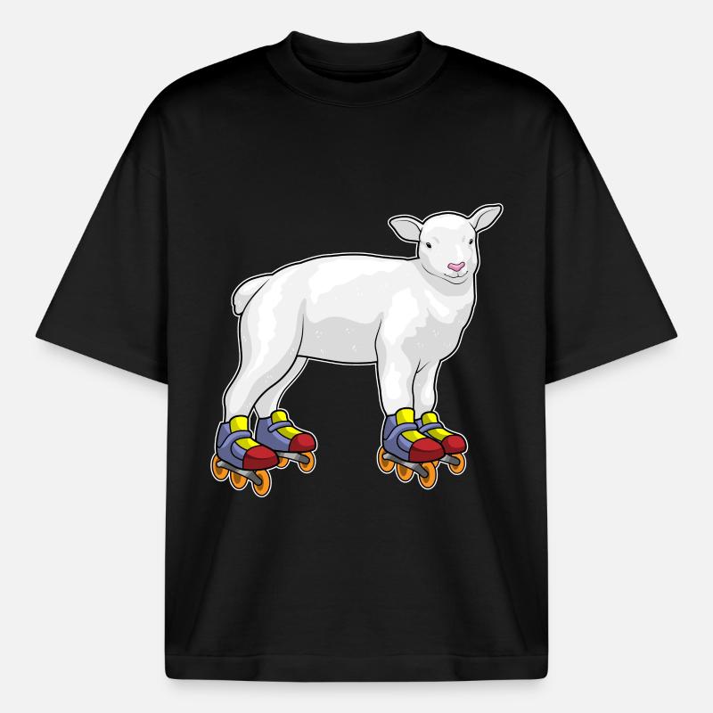 Lamm Inline skating Inline skates - Boxy Heavyweight Unisex Organic T-Shirt von Stanley/Stella - Schwarz
