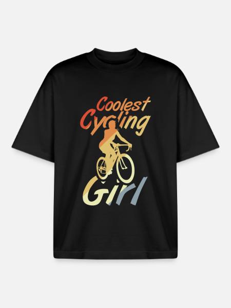 Coolste Radfahrerin - Boxy Heavyweight Unisex Organic T-Shirt von Stanley/Stella - Schwarz