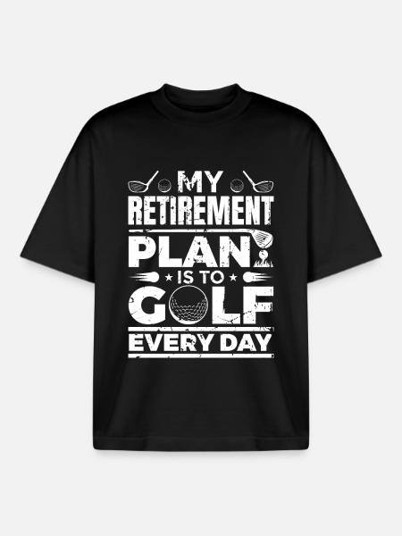 Retirement for golfers - Boxy Heavyweight Unisex Organic T-Shirt by Stanley/Stella - black