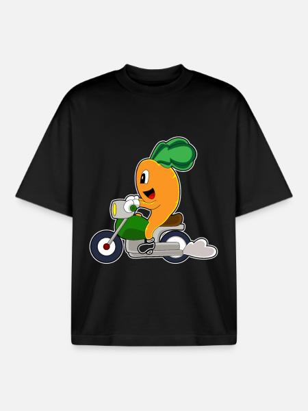 Carrot Motorcycle - Boxy Heavyweight Unisex Organic T-Shirt by Stanley/Stella - black