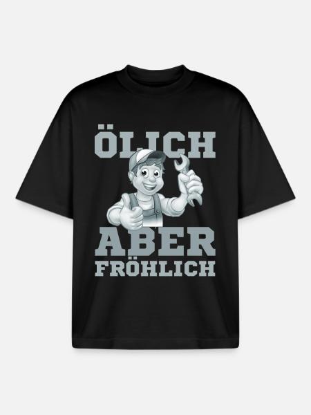 Fröhlicher Handwerker Daumenhoch - Boxy Heavyweight Unisex Organic T-Shirt von Stanley/Stella - Schwarz