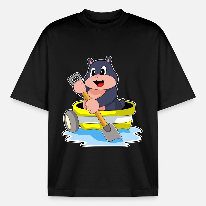 Maulwurf Schaufel Boot - Boxy Heavyweight Unisex Organic T-Shirt von Stanley/Stella - Schwarz