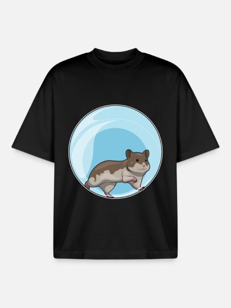 Hamster Hamster Ball - Boxy Heavyweight Unisex Organic T-Shirt by Stanley/Stella - black
