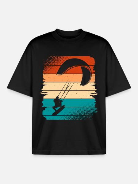 Kitesurfer Kitesurf Kitesurf - T-shirt unisexe boxy épais biologique Stanley/Stella - noir
