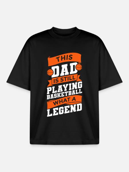 This father plays basketball - Boxy Heavyweight Unisex Organic T-Shirt by Stanley/Stella - black