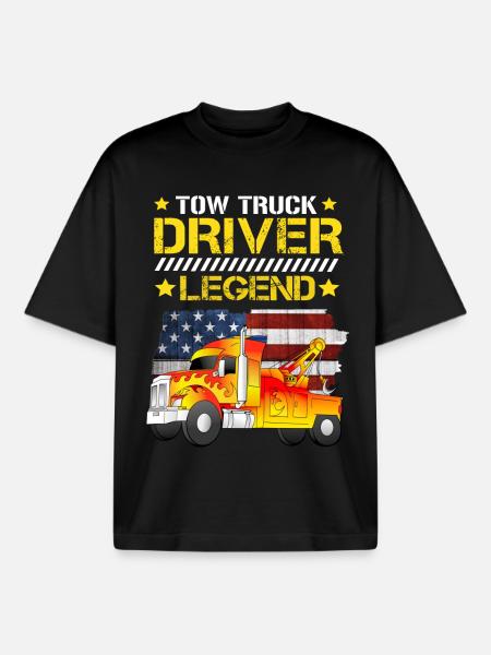 Abschleppwagen Fahrer Legende - Boxy Heavyweight Unisex Organic T-Shirt von Stanley/Stella - Schwarz