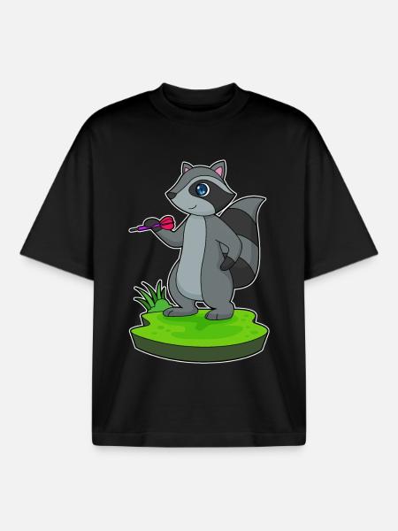 Fléchette raton laveur - T-shirt unisexe boxy épais biologique Stanley/Stella - noir