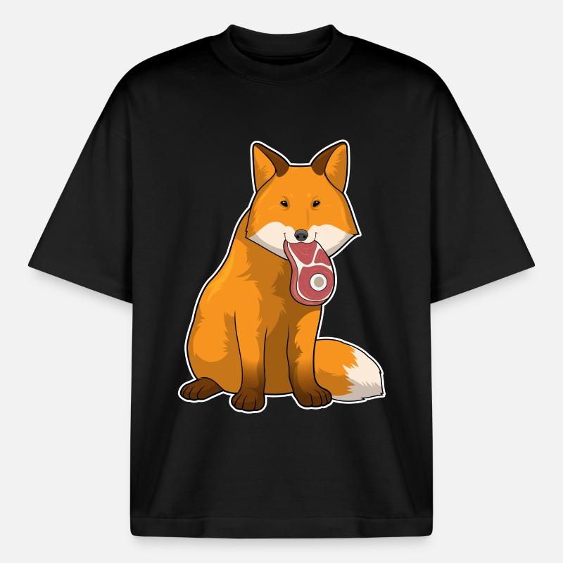 Fuchs Fleisch - Boxy Heavyweight Unisex Organic T-Shirt von Stanley/Stella - Schwarz