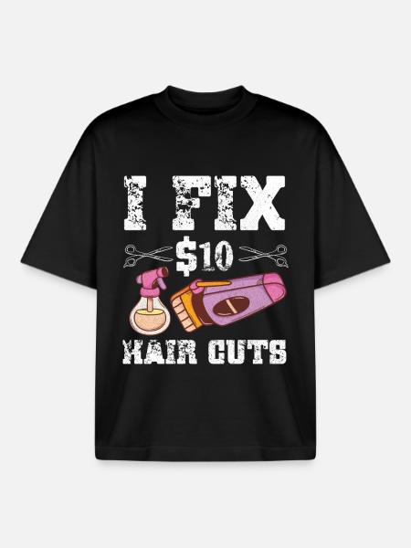 Barbier Coiffeur Coiffeur Coiffeur Barbier - T-shirt unisexe boxy épais biologique Stanley/Stella - noir