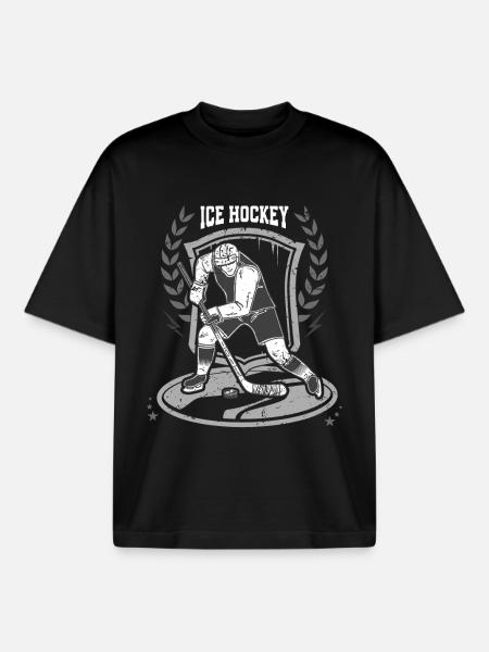 Eishockey - Boxy Heavyweight Unisex Organic T-Shirt by Stanley/Stella - black