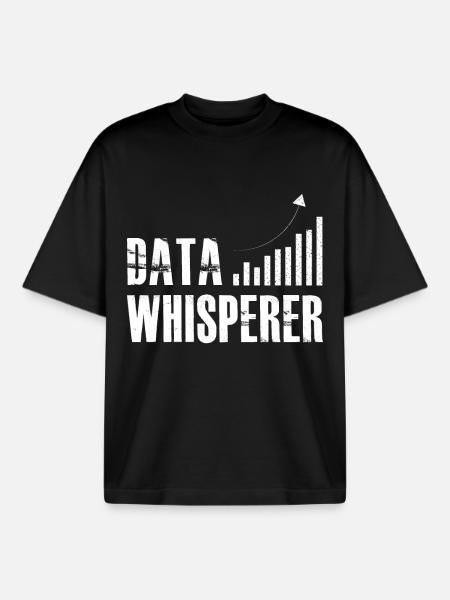 Data Whisperer Science Analyst Software Engineer - Boxy Heavyweight Unisex Organic T-Shirt by Stanley/Stella - black