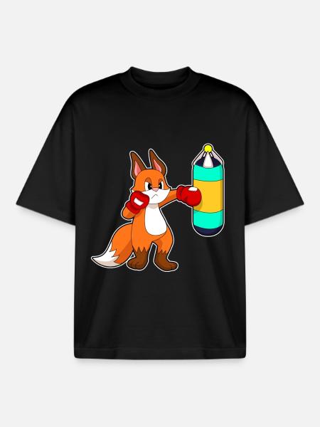 Fuchs Boxer Boxsack Boxen - Boxy Heavyweight Unisex Organic T-Shirt von Stanley/Stella - Schwarz