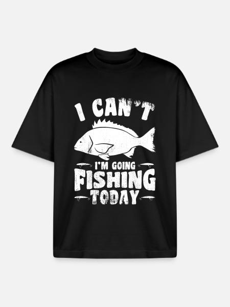 Funny fisherman's saying - Boxy Heavyweight Unisex Organic T-Shirt by Stanley/Stella - black
