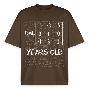 37th birthday 37 years matrix determinant - Boxy Heavyweight Unisex Organic T-Shirt by Stanley/Stella - mocha - Front - AI Model Male 185 light (185cm) & AI Model Female 172 dark (172cm)