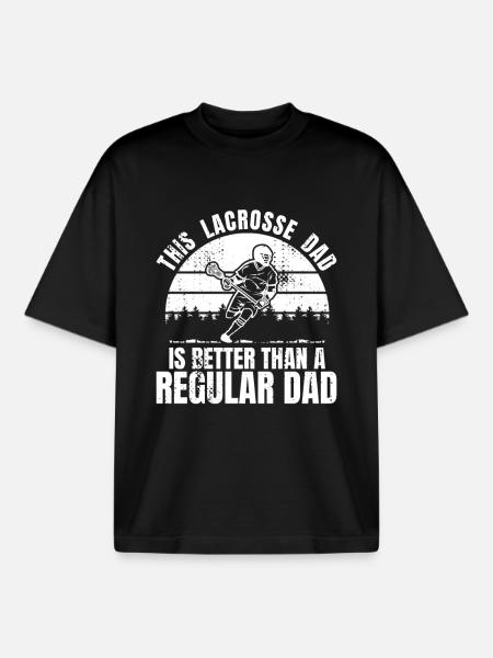 Funny Lacrosse Dad - Boxy Heavyweight Unisex Organic T-Shirt by Stanley/Stella - black