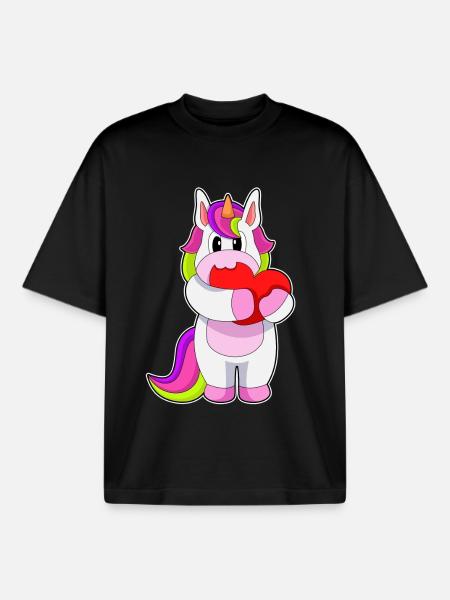 Unicorn Heart - Boxy Heavyweight Unisex Organic T-Shirt by Stanley/Stella - black