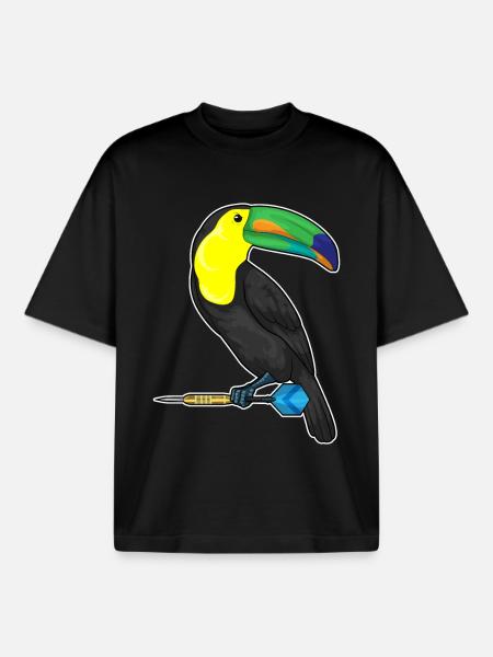 Toucan Dart Dart - Boxy Heavyweight Unisex Organic T-Shirt by Stanley/Stella - black