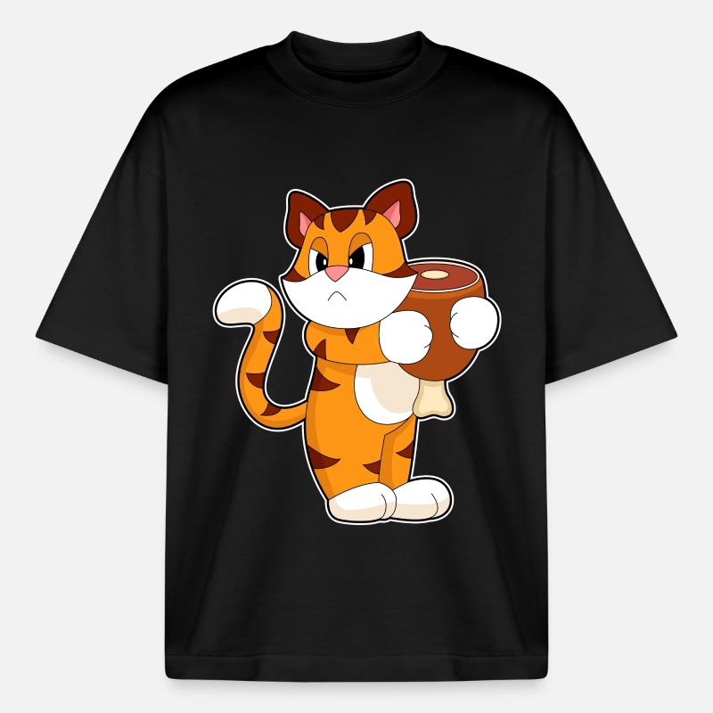 Tiger Fleisch - Boxy Heavyweight Unisex Organic T-Shirt von Stanley/Stella - Schwarz