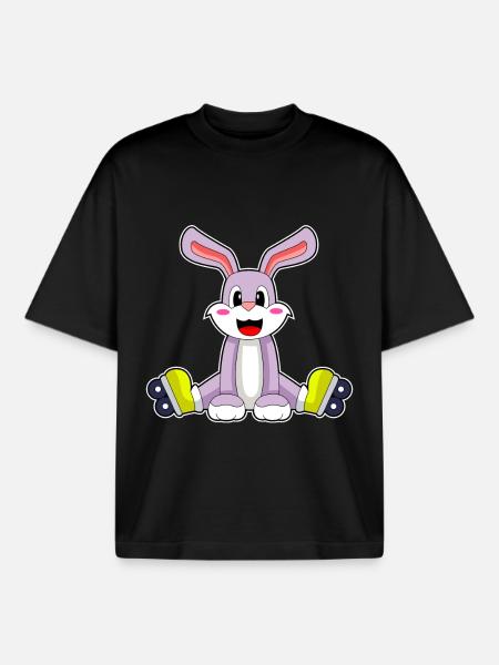 Hase Inline skating Inline skates - Boxy Heavyweight Unisex Organic T-Shirt von Stanley/Stella - Schwarz