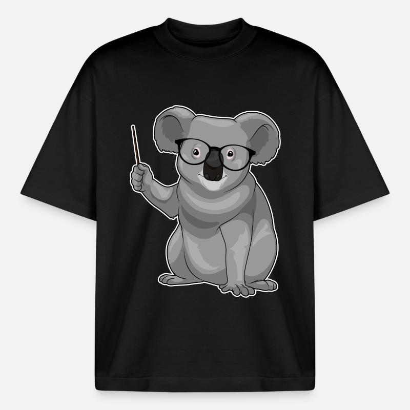 Koala Lehrer Pointer - Boxy Heavyweight Unisex Organic T-Shirt von Stanley/Stella - Schwarz