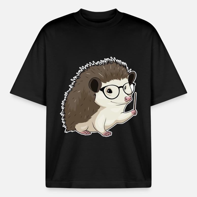 Igel Lehrer Pointer - Boxy Heavyweight Unisex Organic T-Shirt von Stanley/Stella - Schwarz