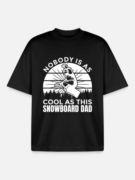 Snowboard Dad - Boxy Heavyweight Unisex Organic T-Shirt by Stanley/Stella - black
