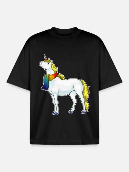 Foulard licorne - T-shirt unisexe boxy épais biologique Stanley/Stella - noir